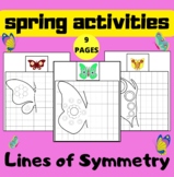 Spring Activities : Butterfly Lines of Symmetry / Complete