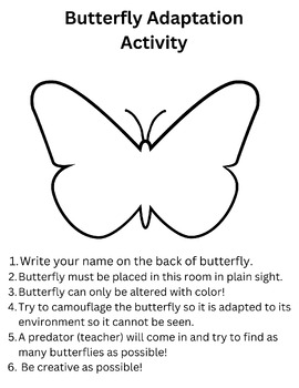 Preview of Butterfly Adaptation Activity