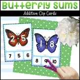 Butterfly Addition Clip Cards w/ Butterfly Symmetry Math Activity