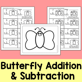 Butterfly Addition & Subtraction Worksheets - Heidi Songs by HeidiSongs