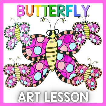 Preview of Art Lesson: Butterfly | Sub Plans, Early Finishers, No Prep