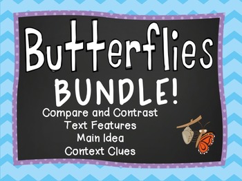 Preview of Butterfly Reading Bundle / ELA - Main Idea, Context clues, Text Features