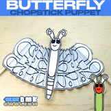 Butterfly Chopstick Puppet Craft, Insect, Accordion Puppet