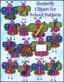 Butterfly Clipart for School Subjects (Art, Reading, Math,