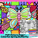Butterfly Coloring Page Fun Spring Butterfly Pop Art Color