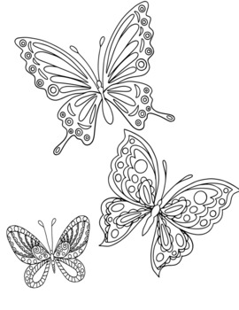 Butterfly Coloring Pages by The Creative Blessing | TpT