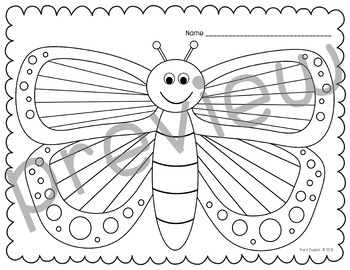Butterfly Coloring Pages by Pre-K Tweets | Teachers Pay Teachers