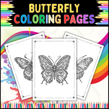Preview of Butterfly Coloring Pages: A Beautiful and Relaxing Activity for Kids