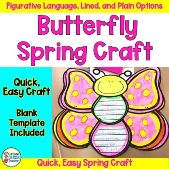Preview of Spring Butterfly Craft Writing Activity for Any Subject