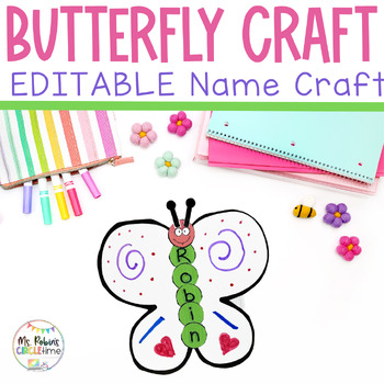 Butterfly Craft for Preschoolers | EDITABLE Name Craft | TPT