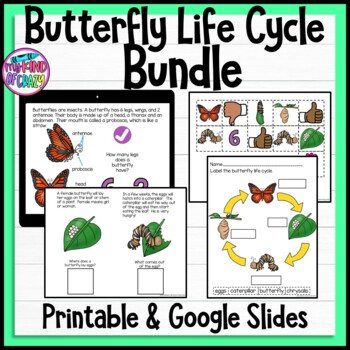 Butterfly Cycle Bundle | Google Slides and Printable | Hybrid Teaching