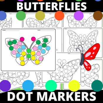 Preview of Butterfly Dot Markers Coloring Pages -Bingo Daubers - Summer & Spring Activity