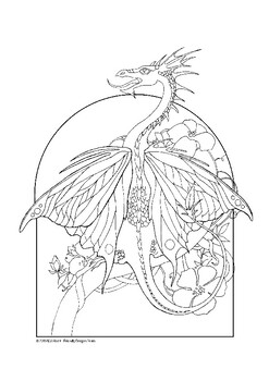 Butterfly Dragon Coloring Page by Friendly Dragon Prints | TpT