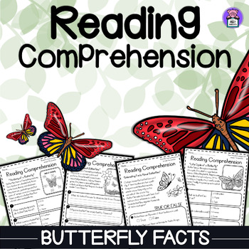 Preview of Butterfly Facts Reading Comprehension Passages and Questions - Insects Unit