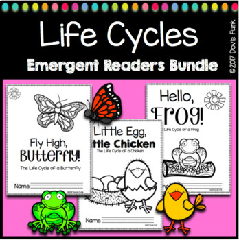 Preview of Butterfly, Frog & Chicken Life Cycles Booklets | Life Cycles Emergent Readers