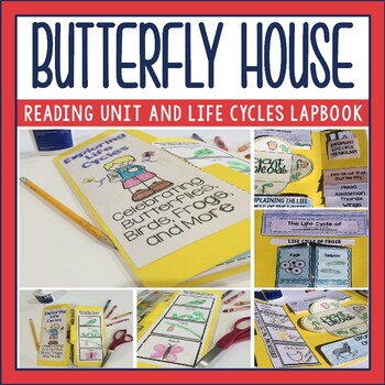 Preview of Butterfly House by Eve Bunting Book Study Activities Life Cycles Lapbook
