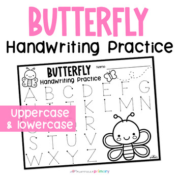 Preview of Butterfly Letter Formation Practice Sheets Spring Handwriting PreK Kindergarten