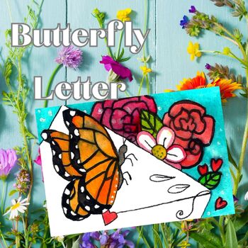 Preview of Butterfly Letter Watercolor Valentine's Day Clip Art, Classroom Decor