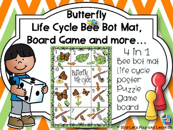 Preview of Butterfly Life Cycle Bee Bot Mat, Game Board and more