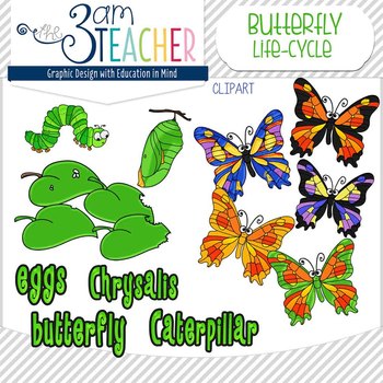 Preview of Butterfly Life Cycle Clip Art Collection