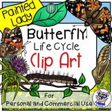Butterfly Life Cycle Clip Art (Painted Lady Butterfly)