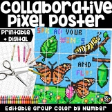 Butterfly Life Cycle Collaborative Pixel Poster STEM Color