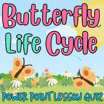 Preview of Butterfly Life Cycle Habit Spring PowerPoint slides Lesson Quiz for K 1st2nd 3rd