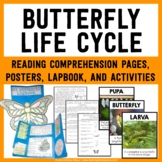 Butterfly Life Cycle Lapbook, Reading Passages, Worksheets