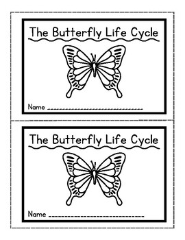 Preview of Butterfly Life Cycle Mini Book Emergent Reader Booklet Reading Science Printable