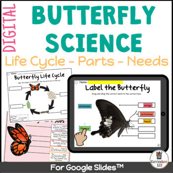 Butterfly Life Cycle Needs and Parts Spring Science Digital Activities