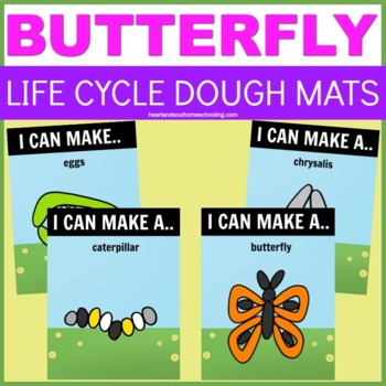 Preview of Butterfly Life Cycle Play Dough Mats