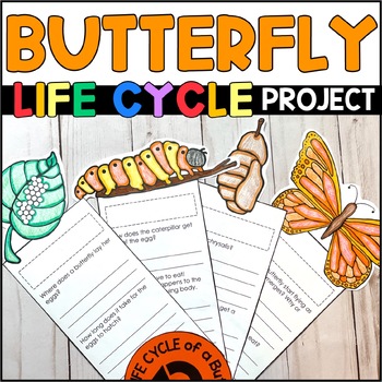 Preview of Butterfly Life Cycle Project - Research Report - Butterfly Craft