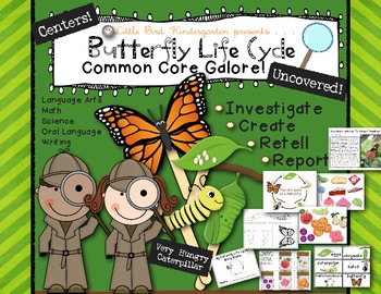 Preview of Butterfly Life Cycle Uncovered! Literacy & Math Activities & Centers