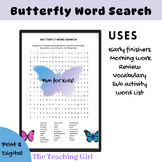 Butterfly Life Cycle Word Search