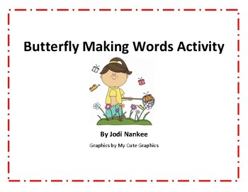 Preview of Butterfly Making Words Activity