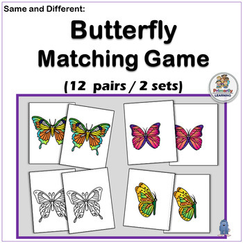 Preview of Matching Games - Develop Visual Discrimination Skills with Butterfly Matching