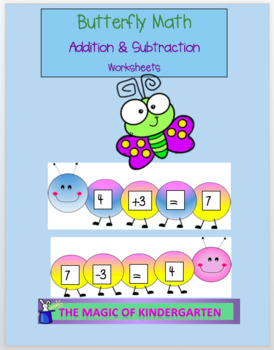 butterfly mathaddition subtraction worksheets by the magic of