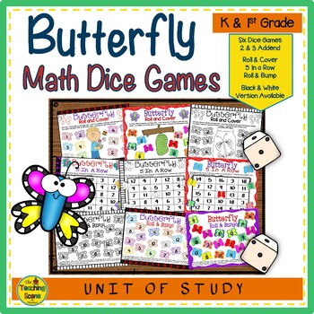 Preview of Butterfly Math Center Dice Games