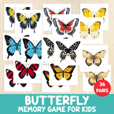 Butterfly Memory Game, Matching Activity, Spring Game, Mat