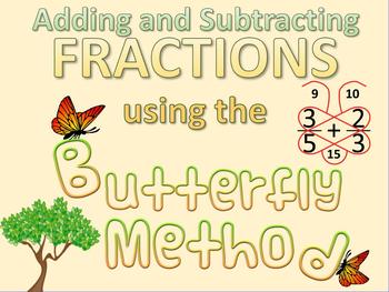 Preview of Butterfly Method for Adding and Subtracting Fractions + BONUS RESOURCES