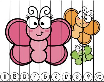 Butterfly Number Puzzle Math Activity by The Preschool Connection