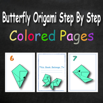 Preview of Butterfly Origami Step By Step | Colored Pages.
