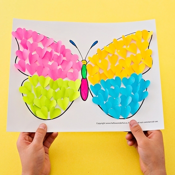 Easy Butterfly Paper Heart Craft for Kids - Taming Little Monsters