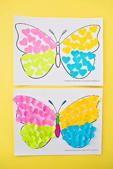 Preschool Crafts for Kids*: Easy Butterfly Straw and Paper Craft and song