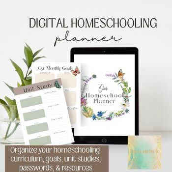 Preview of Butterfly Planner, Printable Planner, Digital, Unit Study, Calendar, Attendance