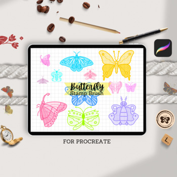 Preview of Butterfly Procreate Stamps | Mystical Stamps | Moths Procreate Stamps