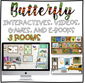 Preview of Butterfly Reading and Learning through Play Virtual Rooms