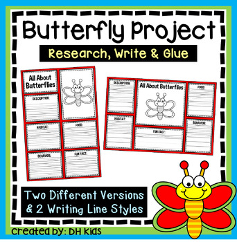 Preview of Butterfly Research Activity - Science Insect Report - Spring Animals