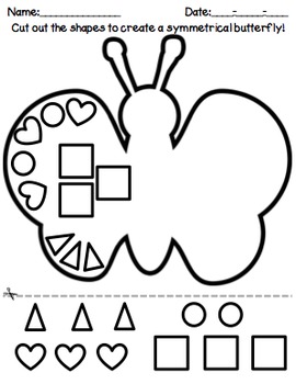 Butterfly Shapes Symmetry, Math Cut and Paste by Ms Knopf | TpT
