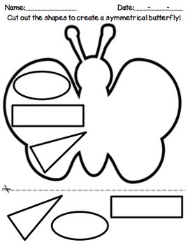 Butterfly Shapes Symmetry, Math Cut and Paste by Mrs Romano | TpT